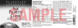 Label for Saw Palmetto Classic