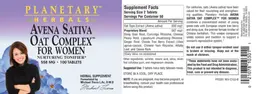 Label for Avena Sativa Oat Complex For Women