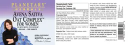 Label for Avena Sativa Oat Complex For Women