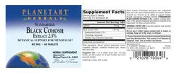 Label for Standardized Black Cohosh Extract 2.5% 80 mg