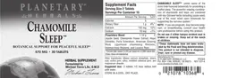 Label for Chamomile Sleep
