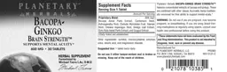 Label for Bacopa-Ginkgo Brain Strength 600 mg