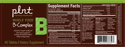 Label for Whole Food B-Complex