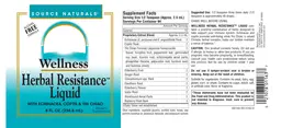 Label for Herbal Resistance Liquid