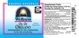 Label for Oil Of Oregano