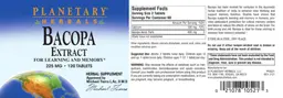 Label for Bacopa Extract