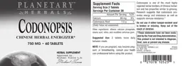 Label for Codonopsis