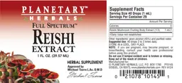 Label for Full Spectrum Reishi Extract