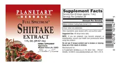 Label for Full Spectrum Shiitake Extract