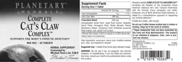 Label for Complete Cat's Claw Complex