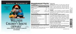 Label for Children's Immune Chewable Delicious Berry Flavor