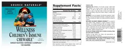 Label for Children's Immune Chewable Delicious Berry Flavor