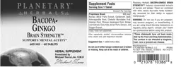 Label for Bacopa-Ginkgo Brain Strength 600 mg