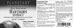Label for Full Spectrum Hawthorn Extract