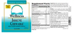 Label for Immune Chewable Delicious Berry Flavor