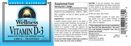 Label for Vitamin D-3 2,000 IU