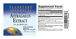 Label for Full Spectrum Astragalus Extract
