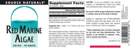Label for Red Marine Algae 350 mg