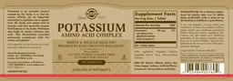 Label for Potassium Amino Acid Complex