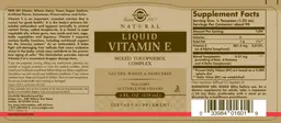 Label for Natural Liquid Vitamin E