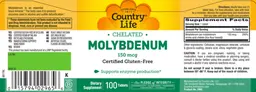 Label for Chelated Molybdenum 150 mcg