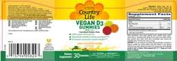 Label for Vegan D3 Gummies 1000 IU