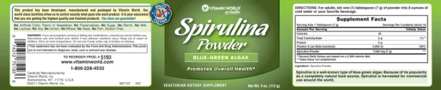 Label for Spirulina Powder
