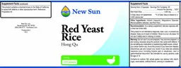 Label for Red Yeast Rice Hong Qu