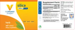 Label for Silica 500 mg