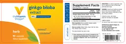 Label for Ginkgo Biloba Extract 60 mg