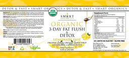 Label for Organic 3-Day Fat Flush & Detox Lemonade Fast