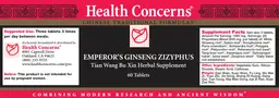 Label for Emperor's Ginseng Zizyphus