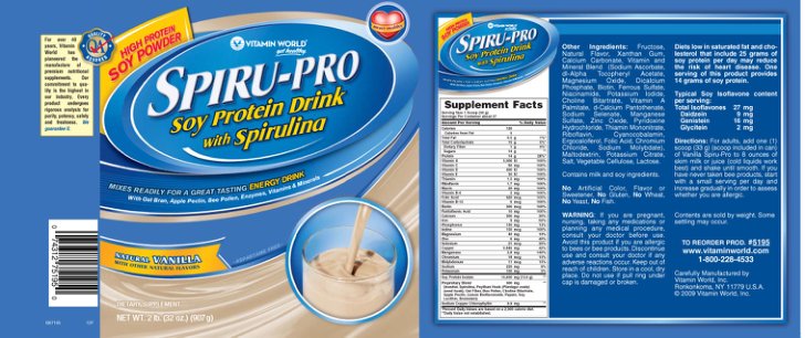 Spiru-Pro Soy Protein Drink With Spiruli
