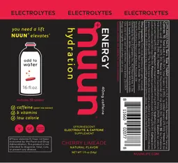 Label for Electrolytes Energy Cherry Limeade