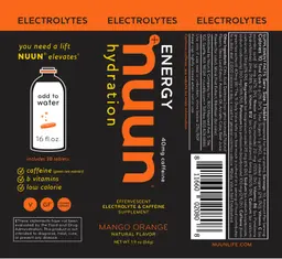 Label for Electrolytes Energy Mango Orange