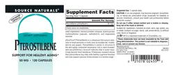 Label for Pterostilbene 50 mg