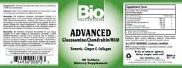 Label for Advanced Glucosamine/Chondroitin/MSM