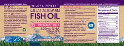 Label for Wild Alaskan Fish Oil Prenatal DHA