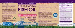 Label for Wild Alaskan Fish Oil Prenatal DHA