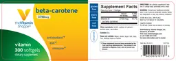 Label for Beta-Carotene 3750 mcg