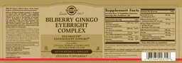 Label for Bilberry Ginkgo Eyebright Complex