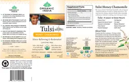 Label for Tulsi Honey Chamomile