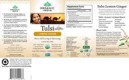Label for Tulsi Lemon Ginger