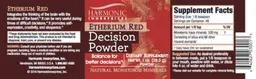 Label for Etherium Red Powder