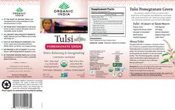Label for Tulsi Pomegranate Green