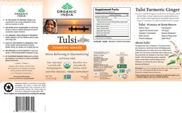 Label for Tulsi Turmeric Ginger