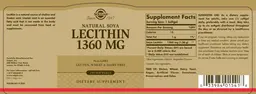 Label for Natural Soya Lecithin 1360 mg