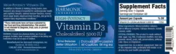 Label for Vitamin D3