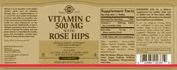 Label for Vitamin C 500 mg With Rose Hips
