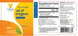 Label for Oil of Oregano Extra Strength